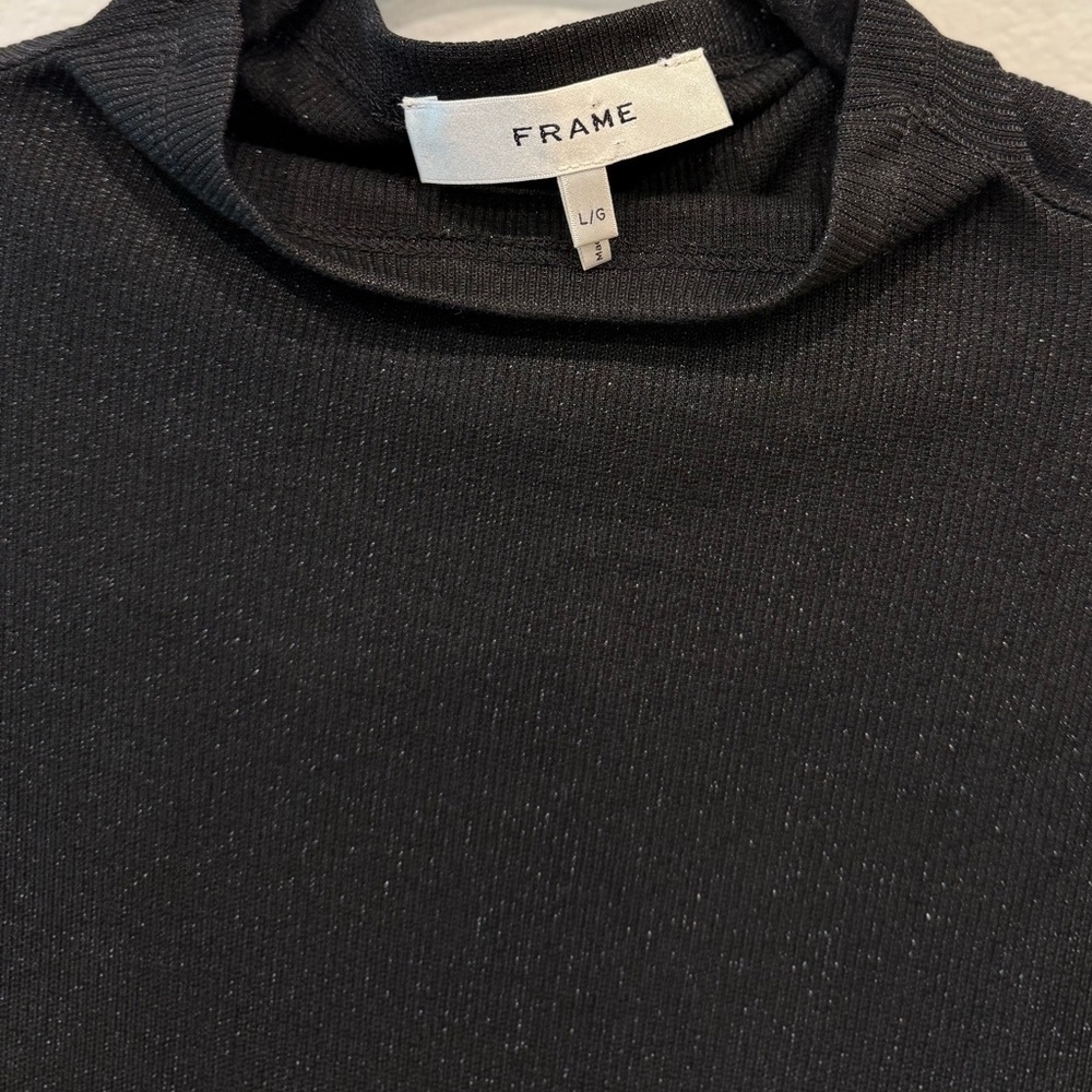 Frame Denim Black Ribbed Turtleneck Top - Picture 5 of 6